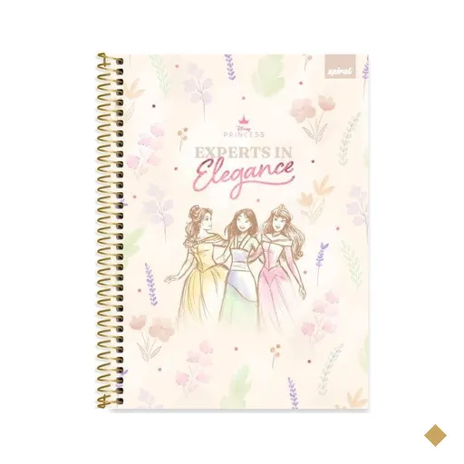 Caderno Universitário Capa Dura, 1x1, 80 Folhas, Princesas Disney, 2642677…