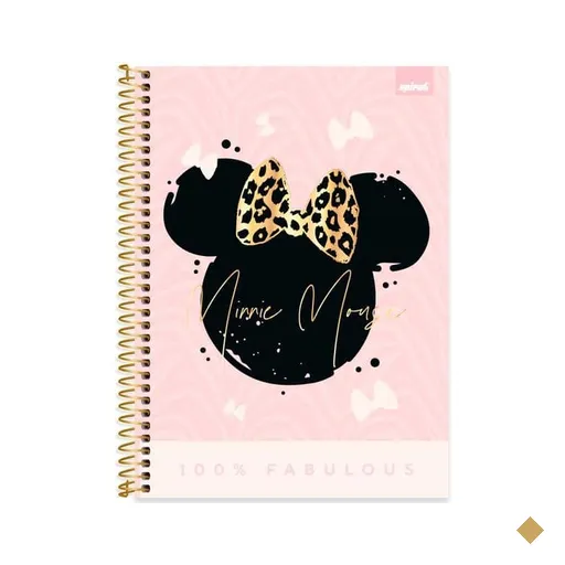 Caderno universitário capa dura, 1x1 80 folhas, Minnie Clássica, 2645111…
