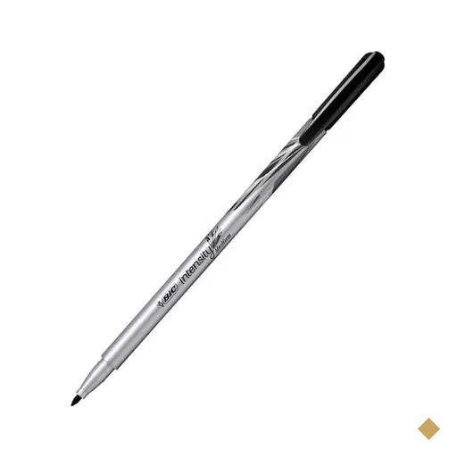 Caneta Hidrográfica BIC Intensity Preta, Ponta Média de 1.0mm, Tampa com…