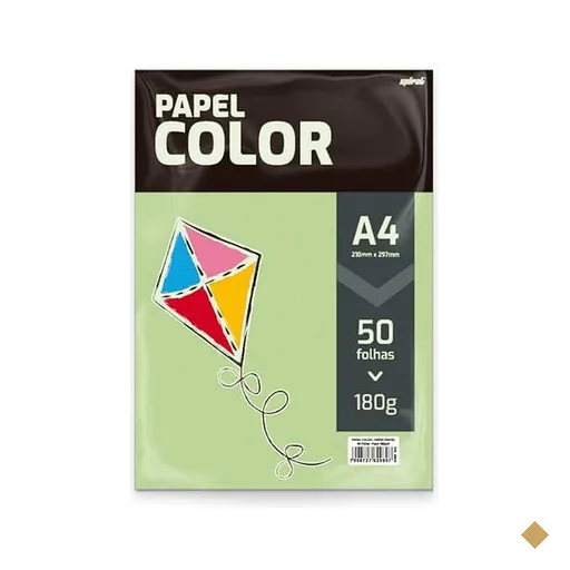 Papel 180g A4 210x297 Color, Verde Pastel, Spiral - PT 50 UN