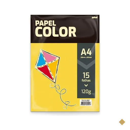 Papel 120g A4 210x297 Color Amarelo Spiral PT 15 FL