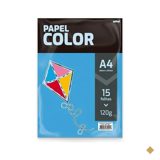 Papel 120g A4 210x297 Color Azul Celeste Spiral PT 15 FL
