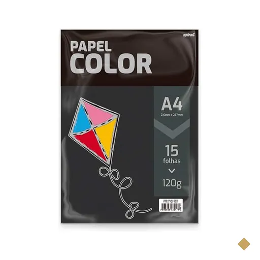 Papel 120g A4 210x297 Color Preto Spiral PT 15 FL