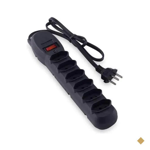 Filtro de linha slim, 6 tomadas, 80cm, Bivolt, Preto, 5006, Force-line - BT 1 UN