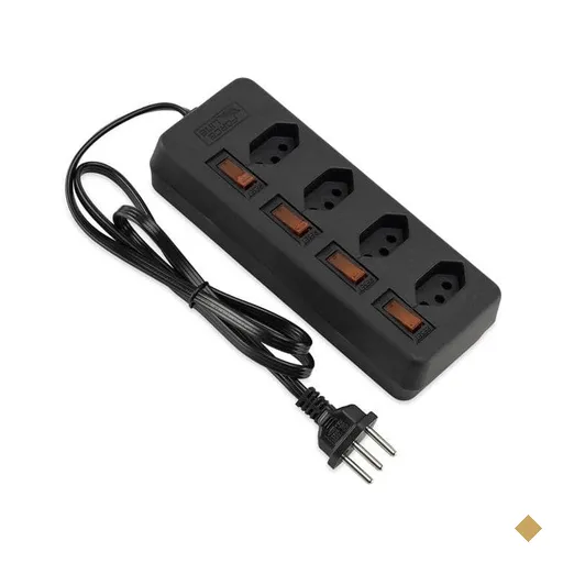 Filtro de linha 4 tomadas, Circuit Break, 1m, Bivolt, Preto, Force-Line BT 1 UN