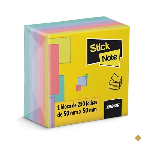 Bloco Adesivo Cores Neon 250 Folhas 50mm X 50mm Stick Note PT 1 UN