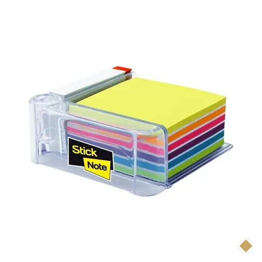 Suporte Stick Note com bloco autoadesivo + marcadores, Stick Note PT 1 UN