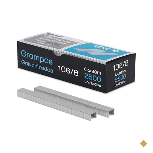 Grampo p/grampeador rocama 106/8 galvanizado Spiral Grampos CX 2500 UN
