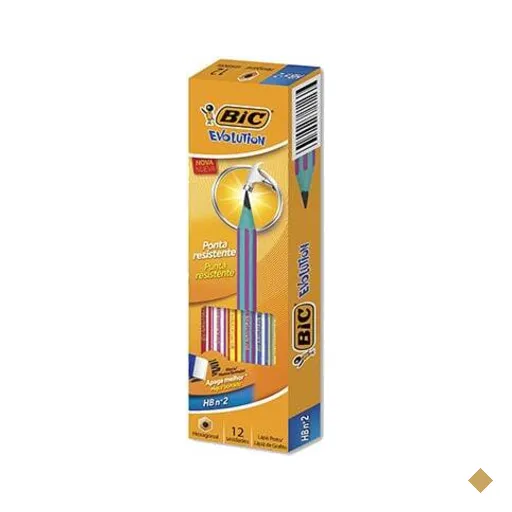 Lápis Preto BIC Evolution Pijama, Nº 2HB, Corpo Hexagonal Listrado em Cores…