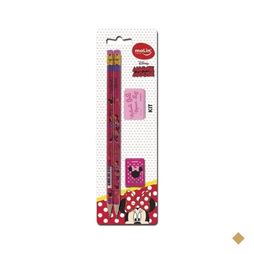 Lápis Preto N.2 Com Borracha e Apontador Minnie Disney 22324 Molin - BT 4 UN