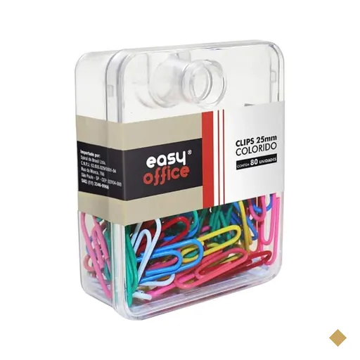 Clips 25mm colorido 100225 Easy Office PT 80 UN