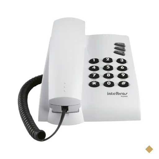 Telefone Intelbras Pleno Com Fio c/ Chave de Bloqueio, Mesa/Parede, Cinza…