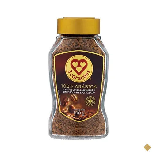 Café Solúvel Liofilizado 100% Arábica, 100g, 3 Corações - PT 1 UN