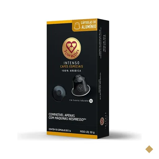 Cápsula de café Compatível com Nespresso, Intenso, 3 Corações - CX 10 UN
