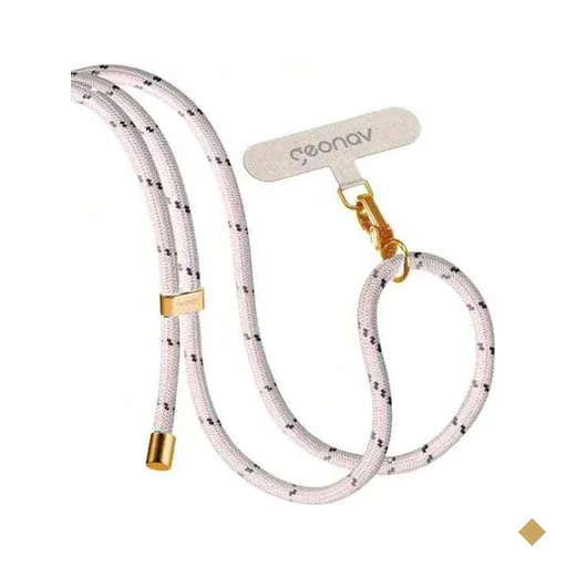 Cordão universal para Smartphone ajustável em poliéster, 1,6m, Cinza…