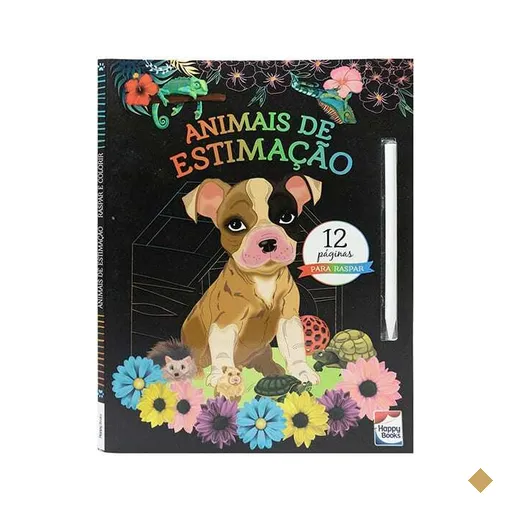 Livro para colorir infantil Animais, raspar e colorir, 317543, Happy Books - PT…