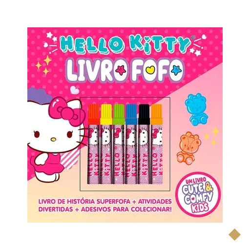 Livro p/colorir infantil canetinha Hello Kitty 36042 Ed Online PT 1 UN