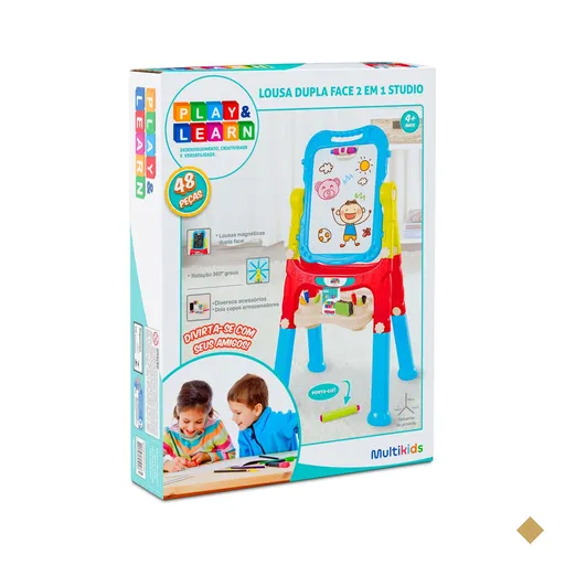Lousa Mágica 2 em 1 Studio Play & Learn Multikids - BR1214OUT [Reembalado]
