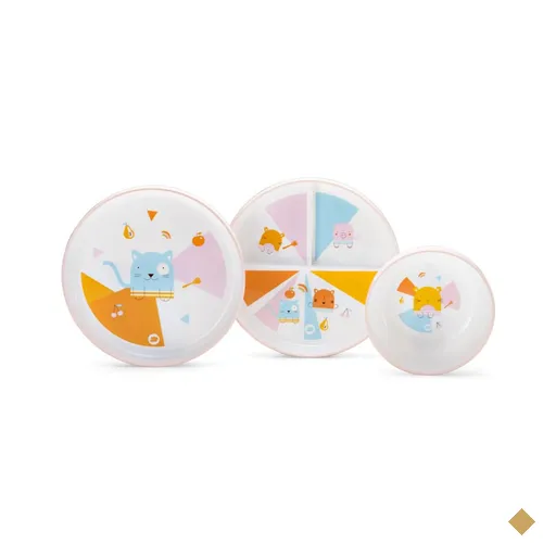 Kit Três Pratinhos Nhac Nhac! Pet Buddies Rosa Multikids Baby - BB1110OUT…