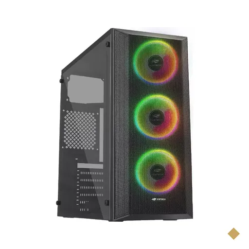 Gabinete C3Tech Gamer MT-G220BK, Lateral em Acrílico, Mid Tower Preto
