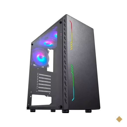 Gabinete K-Mex Gamer Kratos IV CG-10TP, Lateral em Acrílico, Mid Tower Preto