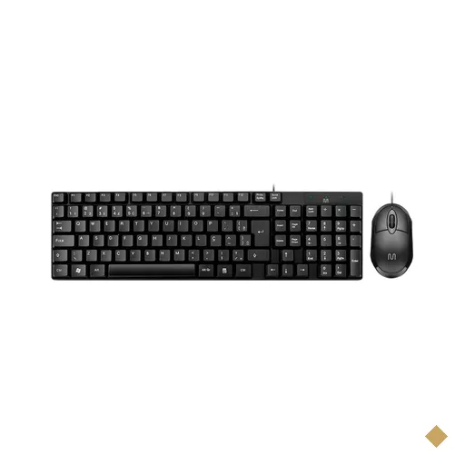 Teclado e Mouse com Fio Usb Cabo De 120cm 1200dpi Teclas Chocolate Multi…