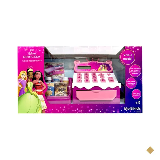 Caixa Registradora Disney Princesas com Calculadora e Acessórios Multikids -…