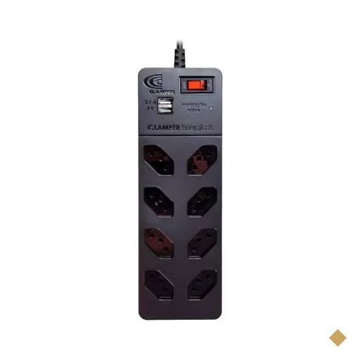DPS Clamper Filtro de Linha 8 Tomadas + 2 USB, Proteção Completa contra…