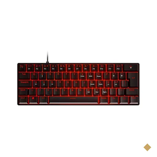 Teclado Mecânico Gamer PCYES ZOT Led Red com Switch Outemu Red ABNT2 USB