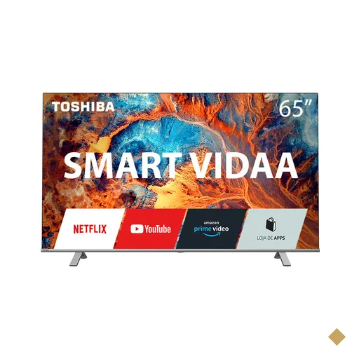 Smart Tela DLED 65" 4K Toshiba 65C350KB VIDAA 3 HDMI 2 USB Wi-Fi - TB006OUT…