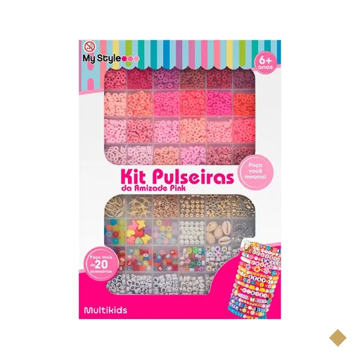 Kit Pulseiras da Amizade Pink My Style Multikids - BR2315