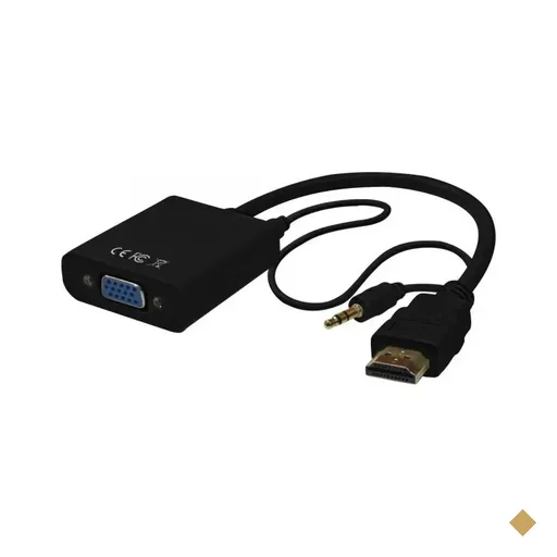 Adaptador Conversor HDMI (M) x VGA (F) + P2 c/ Áudio 10cm - Plus Cable