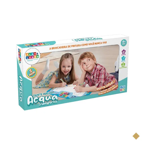 Tapete Mágico Acqua Play & Learn Transportes 63.5x38cm Multikids - BR1746OUT…