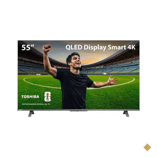 Smart TV QLED 55" 4K Toshiba 55C450NS Google TV 3 HDMI 2 USB Wi-Fi - TB035MOUT…