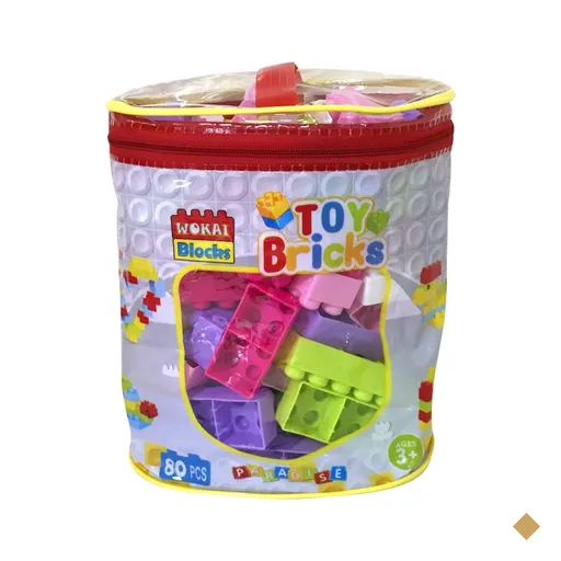Maleta com Blocos Coloridos 80 Peças Multikids - BR2276