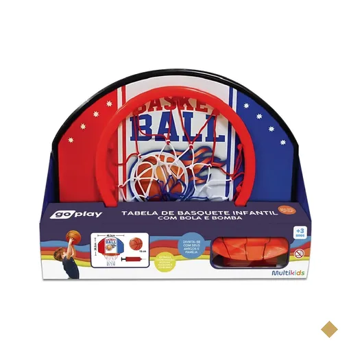 Cesta de Basquete Infantil com Bola e Bomba Multikids - BR2323