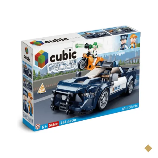 Blocos de Montar Carro de Policia 284 Peças Multikids - BR1460