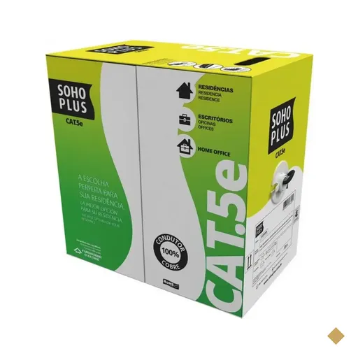 Cabo de Rede RJ-45 CAT5E (24 AWG, 4 PARES, CMX, USO EXTERNO) 305m Preto -…