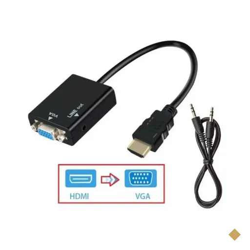 Adaptador Conversor HDMI (M) x VGA (F) + P2 c/ Áudio 20cm - Exbom