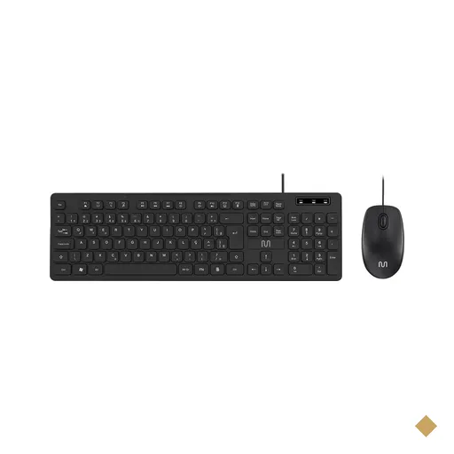 Kit Teclado e Mouse Com Fio CF300 Usb 1200dpi Teclas Chocolate Multi…