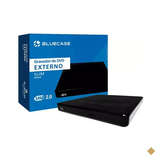 Gravador Externo Bluecase CD/DVD Slim USB 2.0 BGDE-01S
