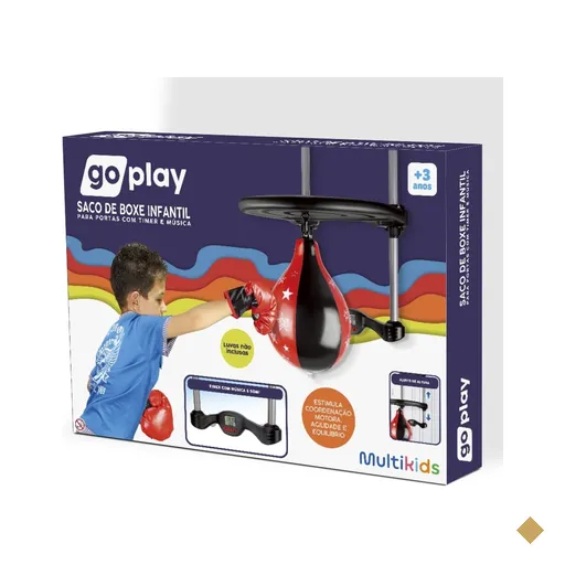 Saco De Boxe Infantil Para Portas com Tempo e Música Go Play Multikids -…