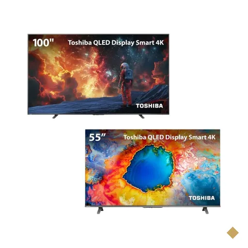 Smart TV QLED 100 4K UHD Toshiba Google TV + Smart TV QLED 55" 4K Toshiba…