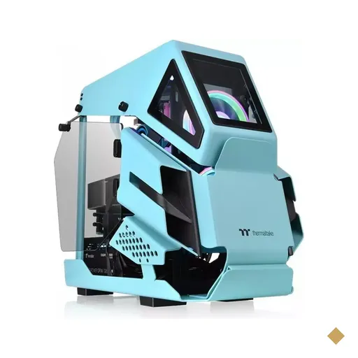 Gabinete Thermaltake AH T200 Turquoise, Laterais em Vidro Temperado, Micro…