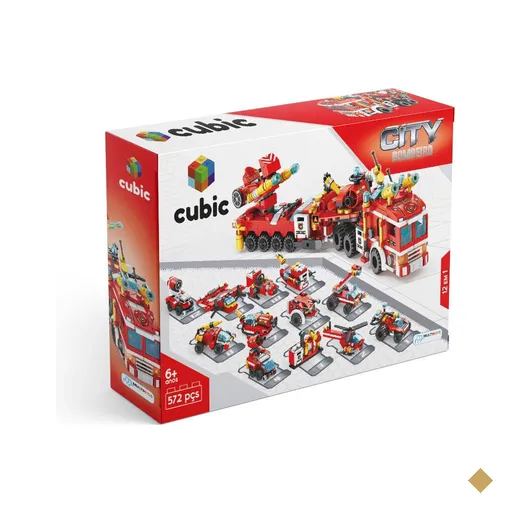 Blocos de Montar Cubic 12 em 1 Bombeiro Resgate 557 Peças Multikids -…