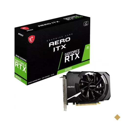 Placa de Vídeo MSI GeForce RTX 3050 Aero ITX 8GB GDDR6 128-bit PCI-E 4.0 x8