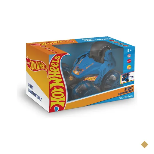 Rc Hot Wheels - Stunt - 4 Canais - Azul - Luz e Som - BR2476