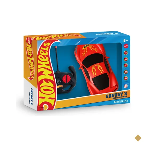 Carrinho de Controle Remoto Hot Wheels 4 Canais Vermelho Com Luz - BR2472OUT…