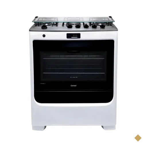 Fogão Consul 5 Bocas Branco com Dupla Chama e Timer Digital - CFS5QAB
