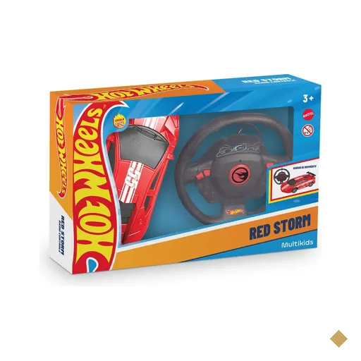 Carrinho de controle remoto Hot Wheels 1:24 Vermelho Multikids - BR2471